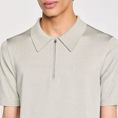 Knitted polo shirt with zip collar Steel Sandro Men