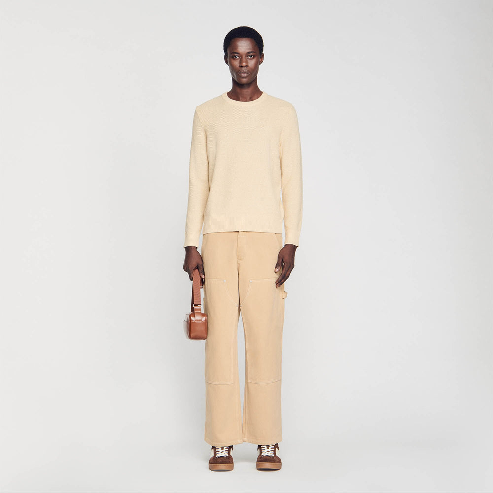 Wool sweater Off White / Mastic Sandro Men