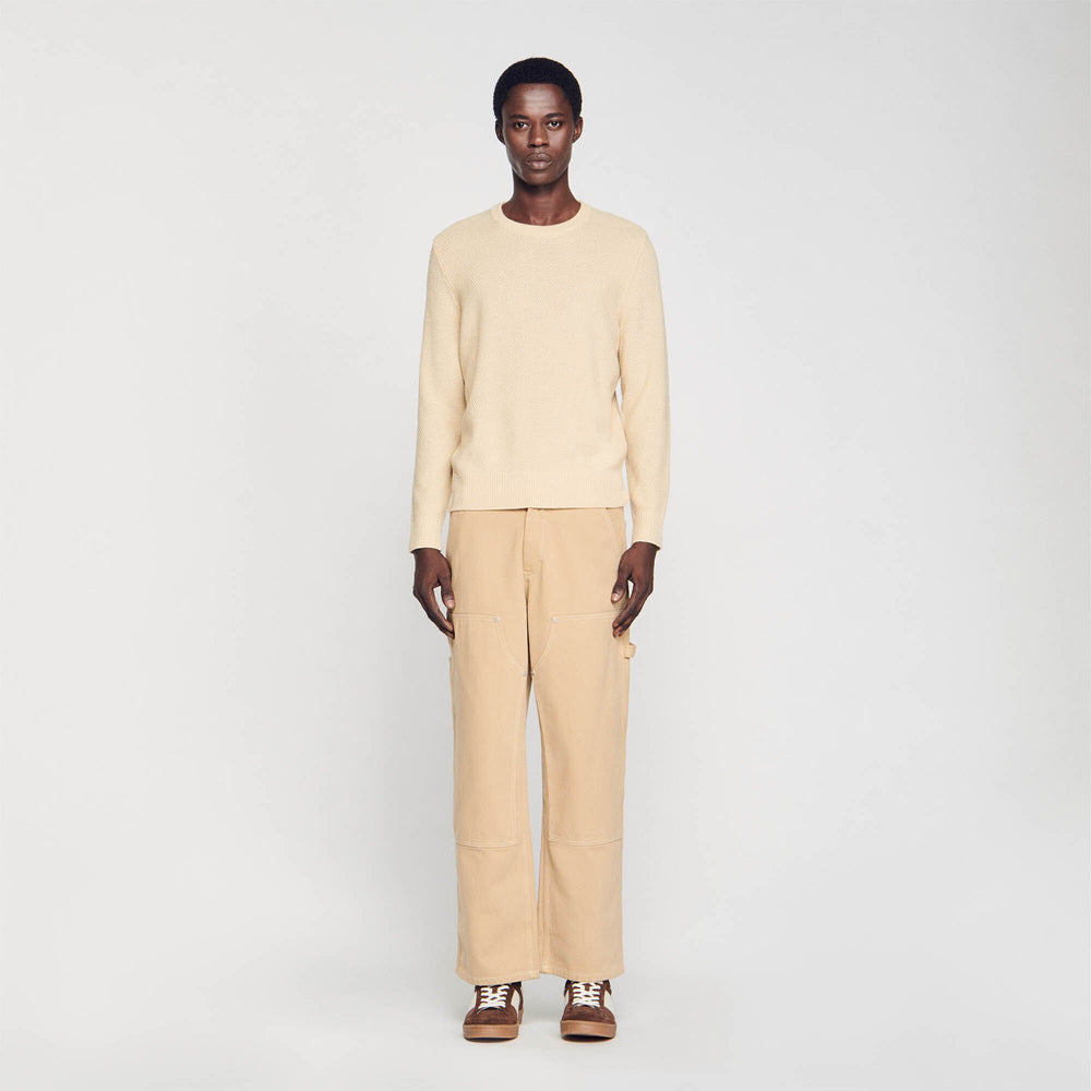 Wool sweater Off White / Mastic Sandro Men
