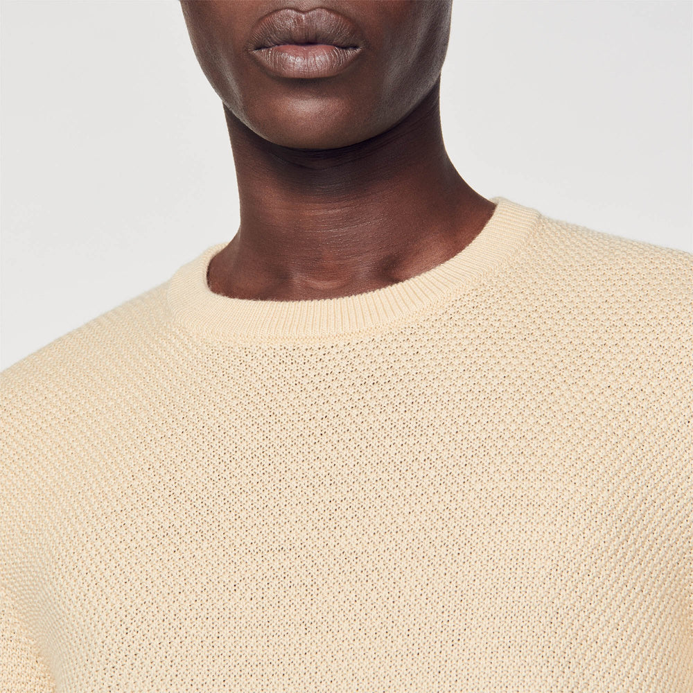 Wool sweater Off White / Mastic Sandro Men