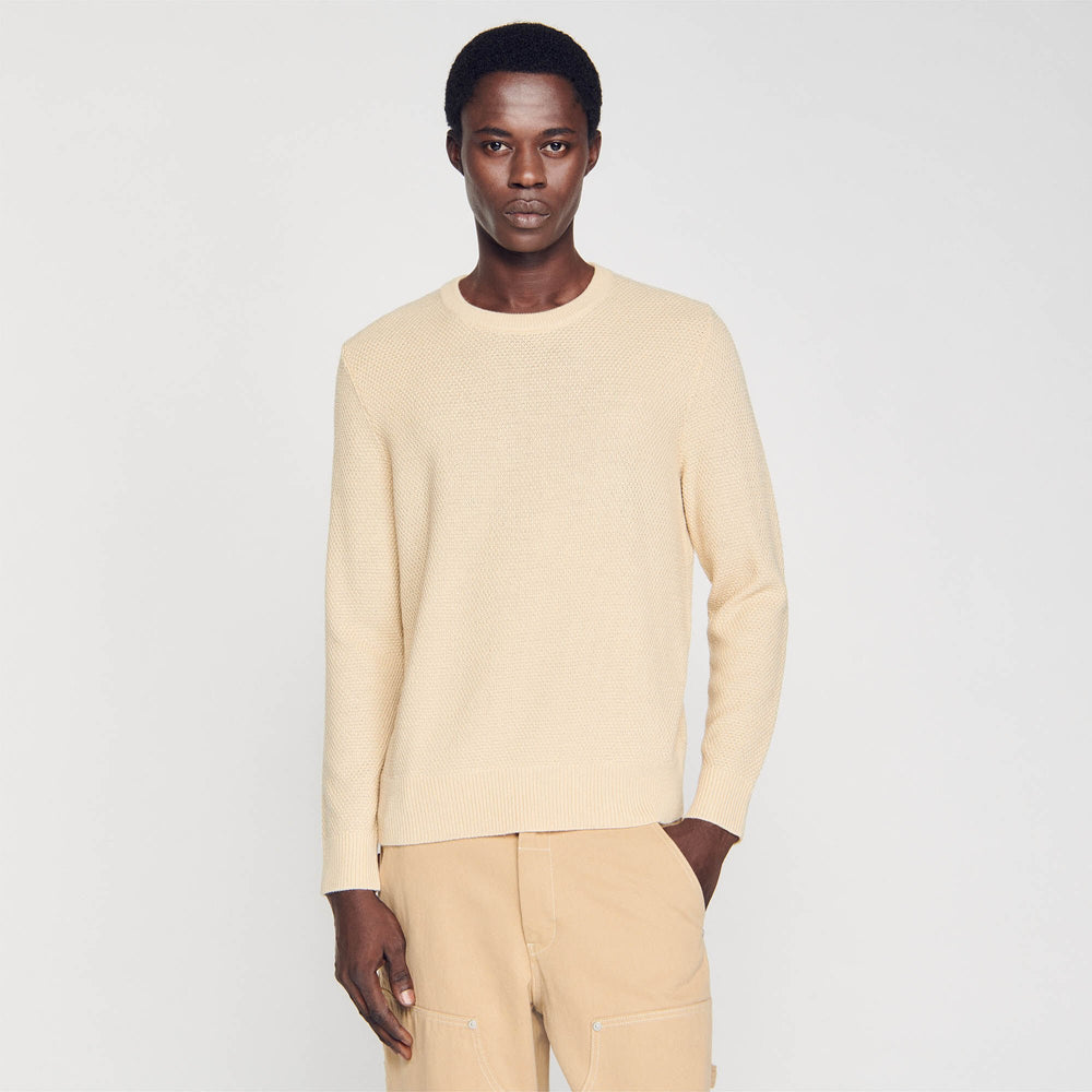 Wool sweater Off White / Mastic Sandro Men