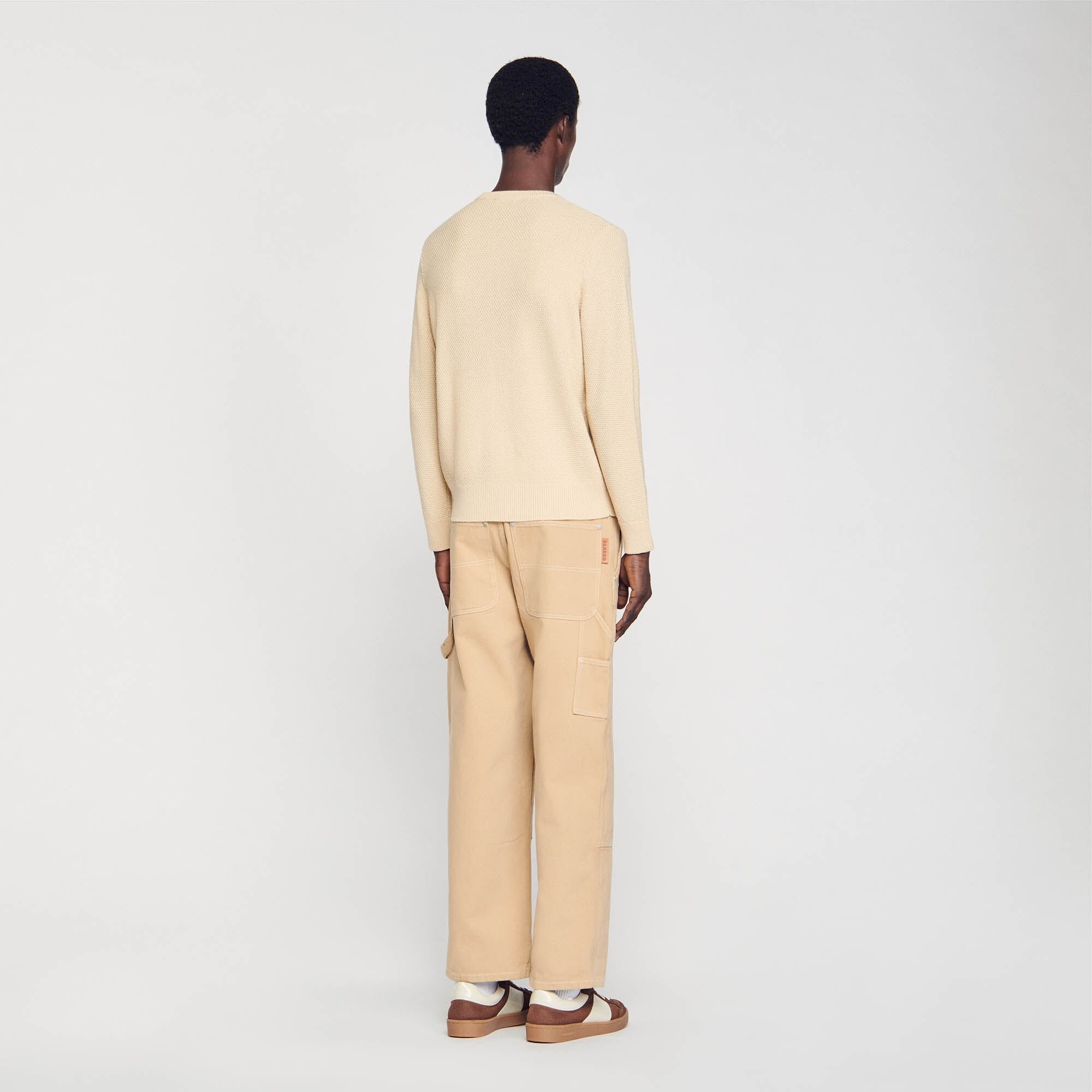 Wool sweater Off White / Mastic Sandro Men