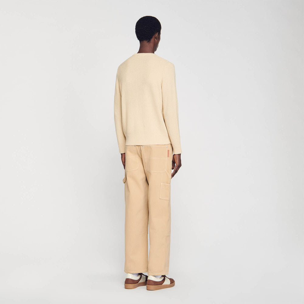 Wool sweater Off White / Mastic Sandro Men