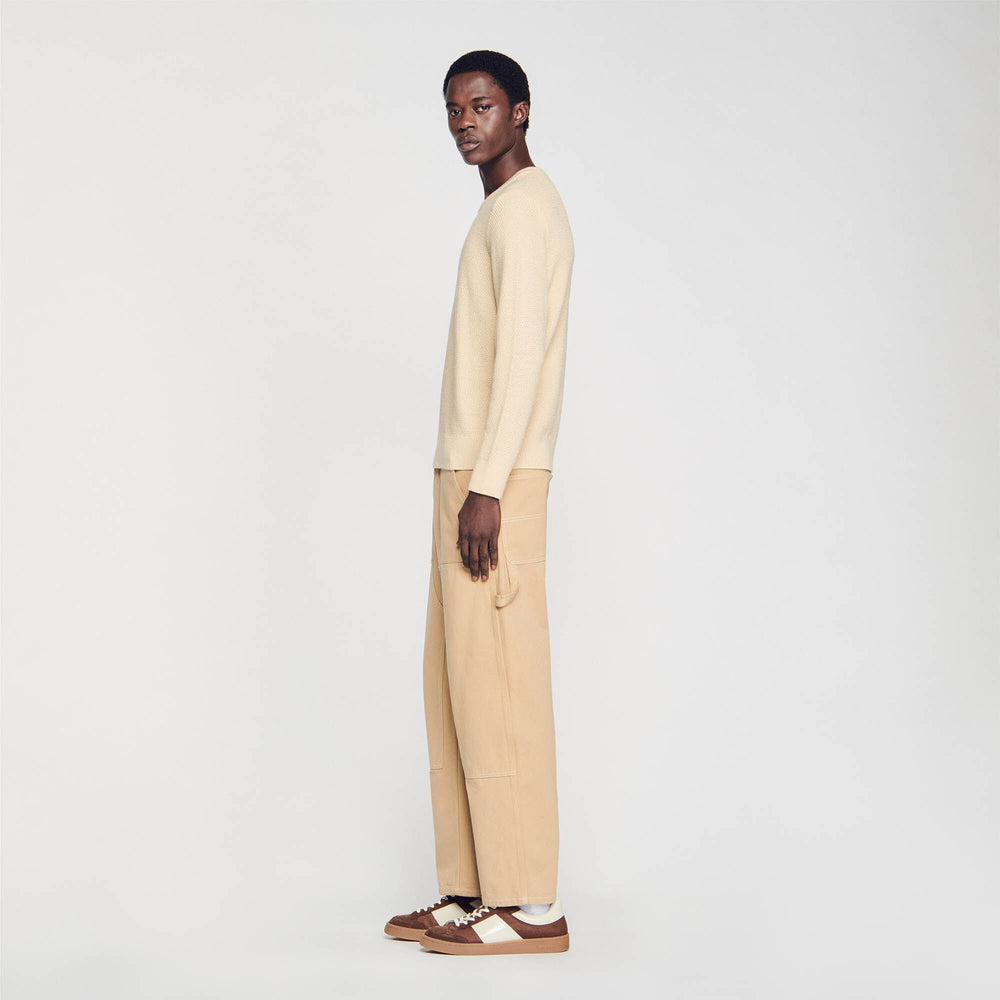 Wool sweater Off White / Mastic Sandro Men