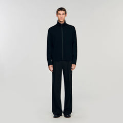Zip-up wool cardigan Black Sandro Men
