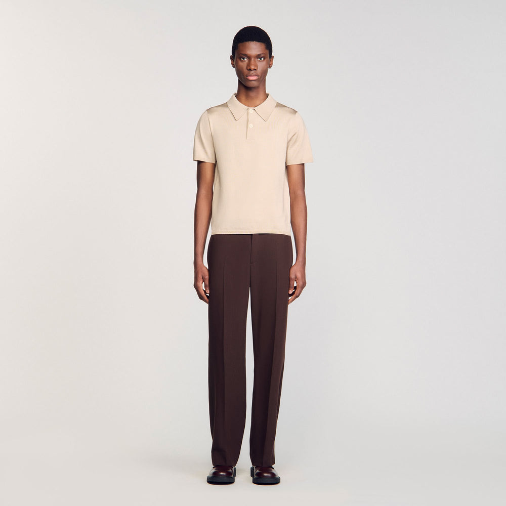 Short-sleeve knitted polo shirt Oats Sandro Men