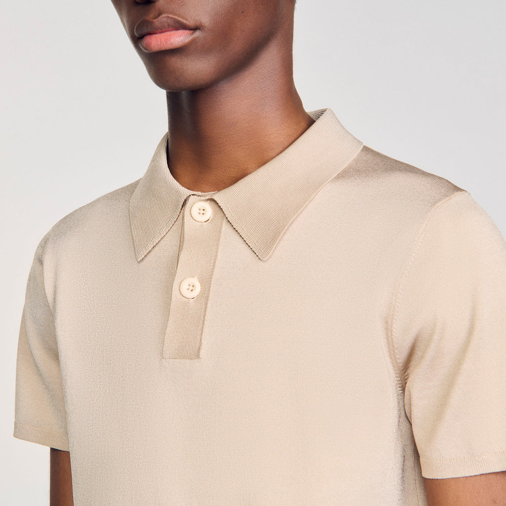 Short-sleeve knitted polo shirt Oats Sandro Men