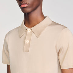 Short-sleeve knitted polo shirt Oats Sandro Men