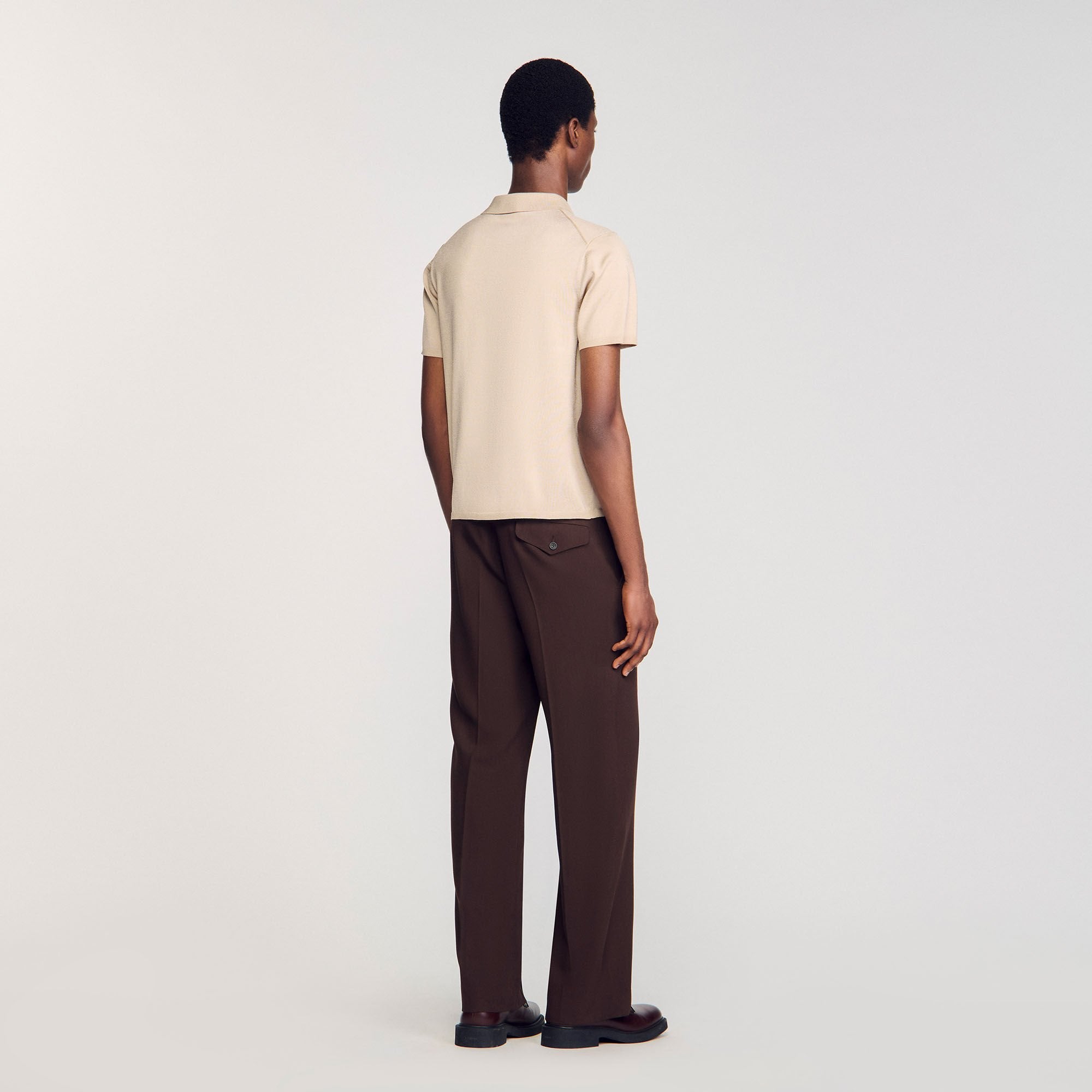 Short-sleeve knitted polo shirt Oats Sandro Men