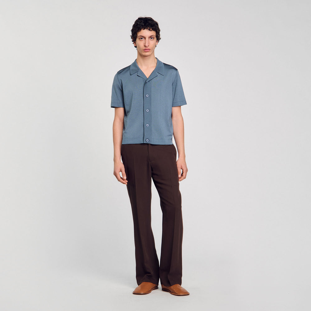 Short-sleeved shirt Dark Chambray Sandro Men