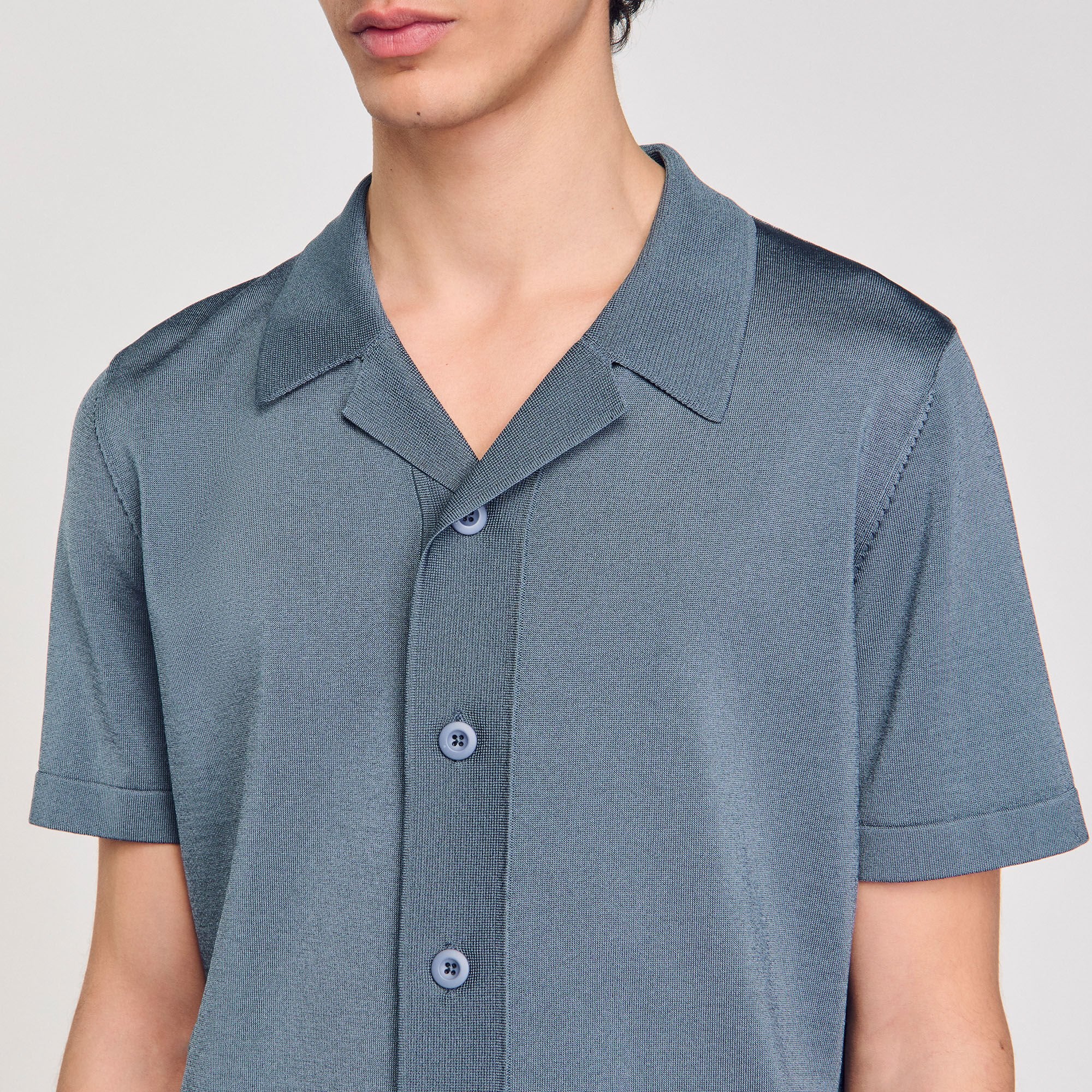 Short-sleeved shirt Dark Chambray Sandro Men