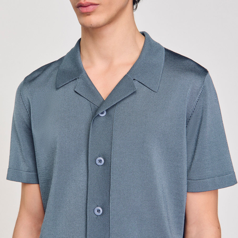 Short-sleeved shirt Dark Chambray Sandro Men