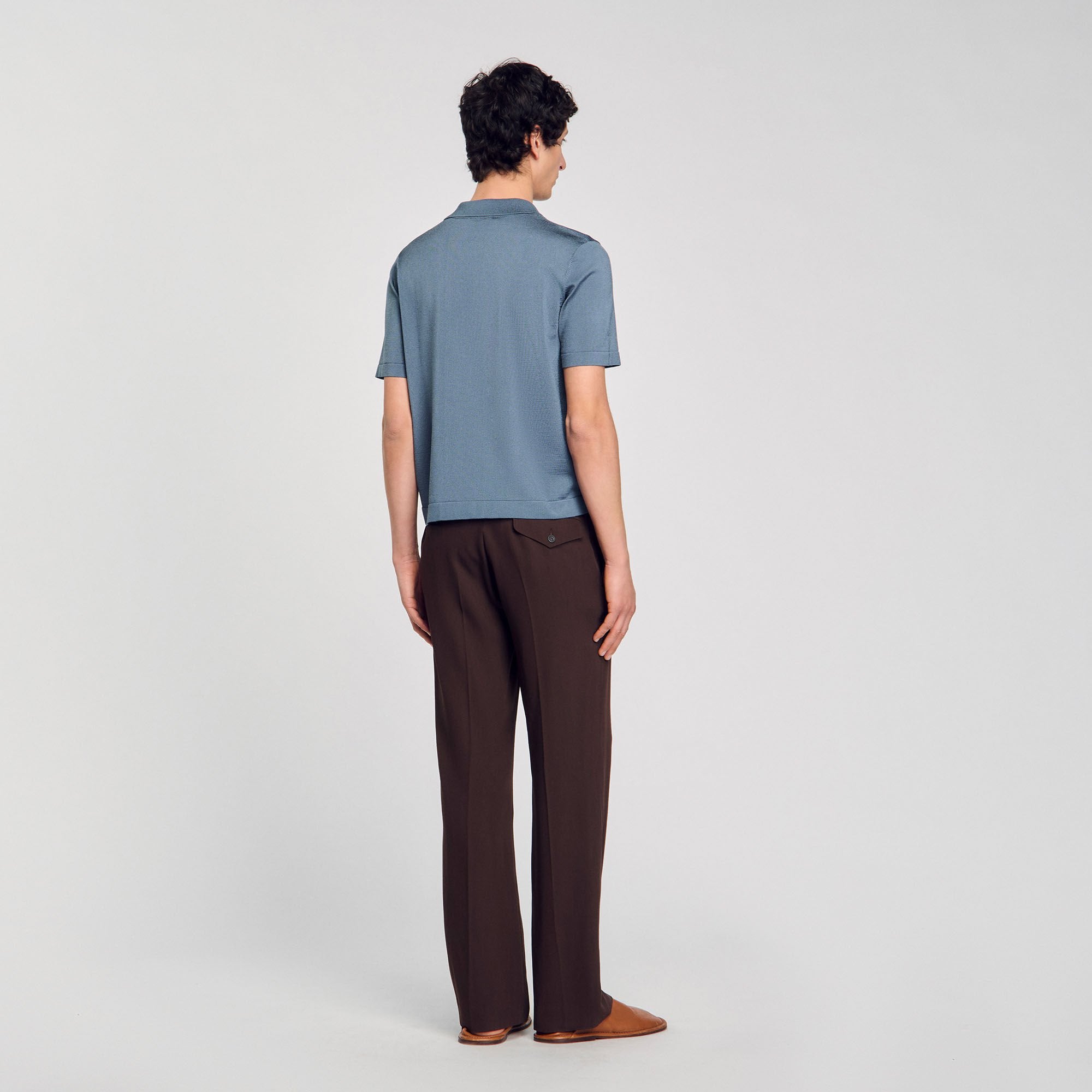 Short-sleeved shirt Dark Chambray Sandro Men