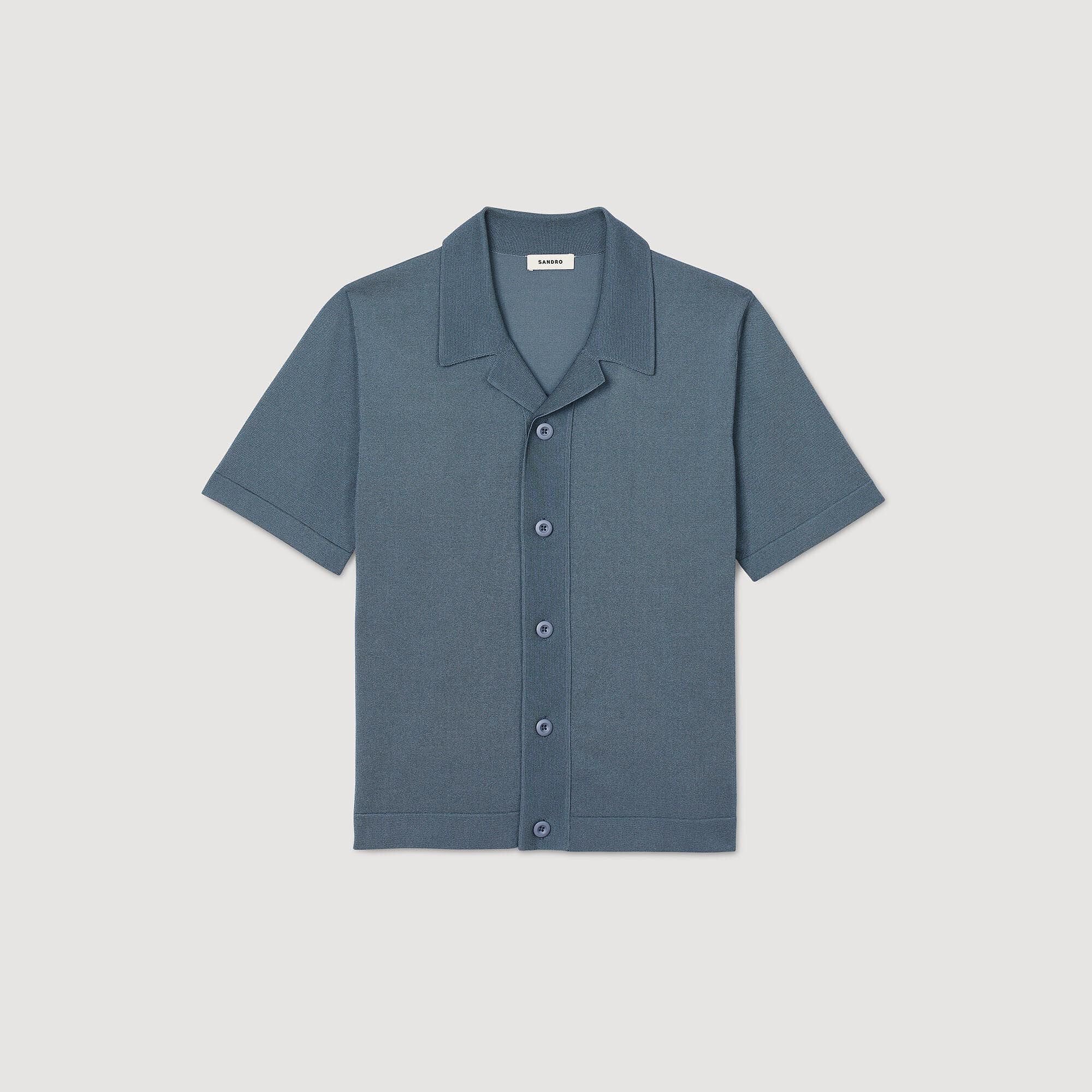 Short-sleeved shirt Dark Chambray Sandro Men