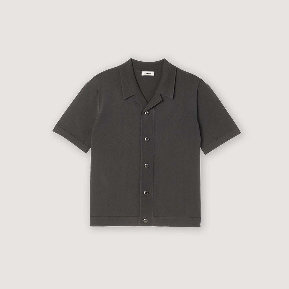 Short-sleeved shirt Dark Kaki. Sandro Men