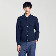 Knit jacket Midnight Blue Sandro Men