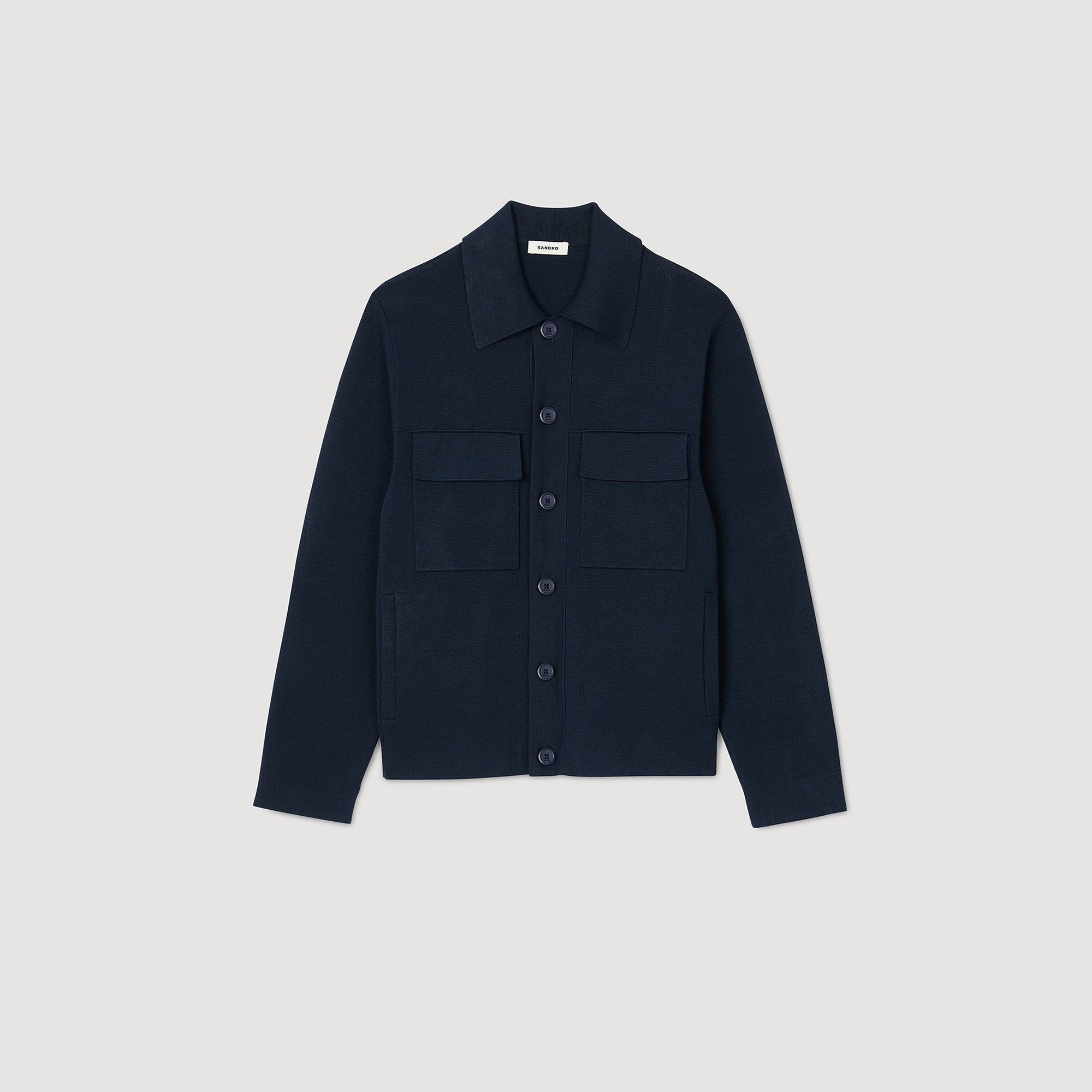 Knit jacket Midnight Blue Sandro Men