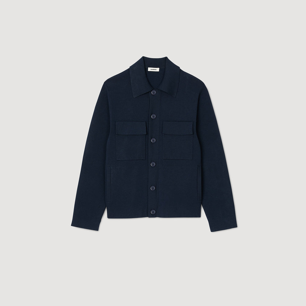 Knit jacket Midnight Blue Sandro Men