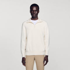 Half-Zip sweater Ecru Sandro Men