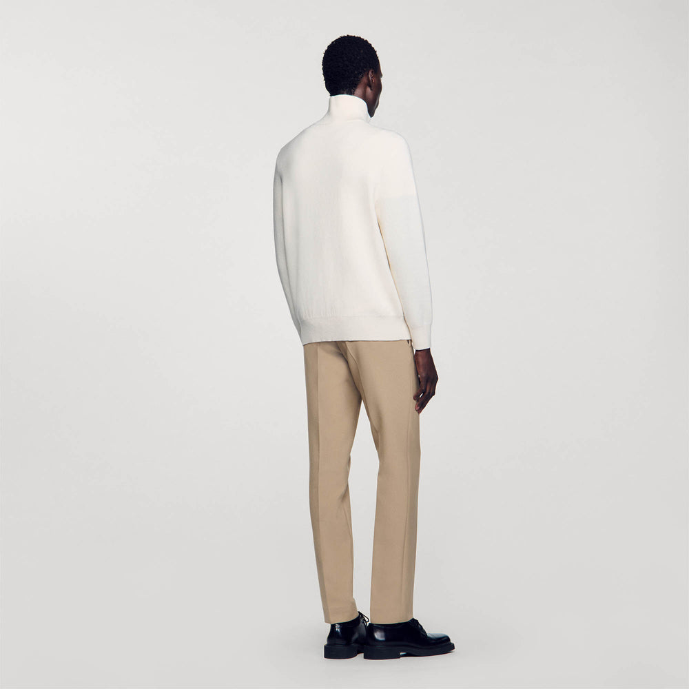 Half-Zip sweater Ecru Sandro Men