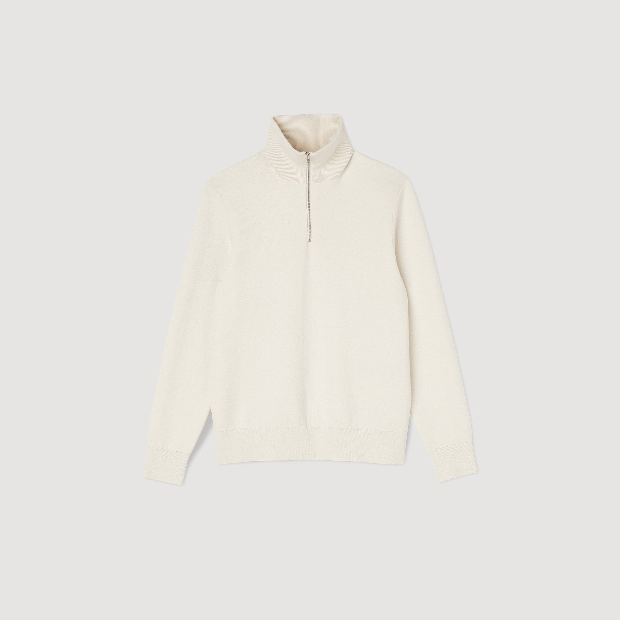 Half-Zip sweater Ecru Sandro Men