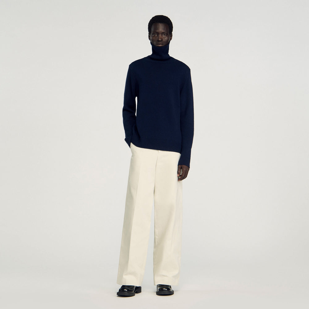 Wool and cashmere turtleneck Midnight Blue Sandro Men