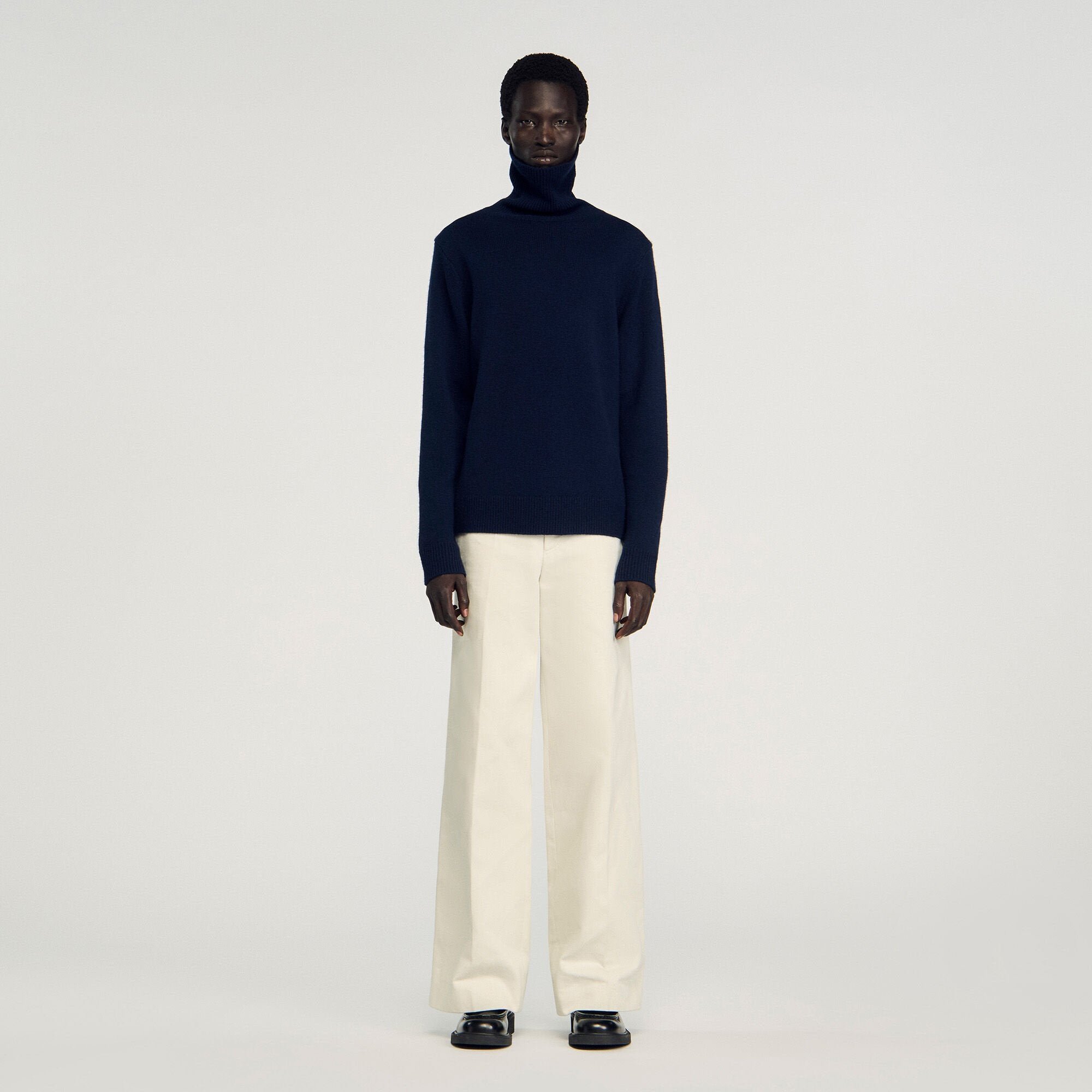 Wool and cashmere turtleneck Midnight Blue Sandro Men