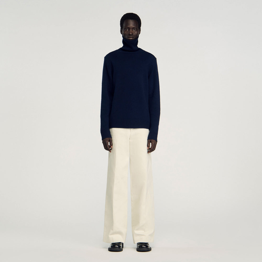 Wool and cashmere turtleneck Midnight Blue Sandro Men