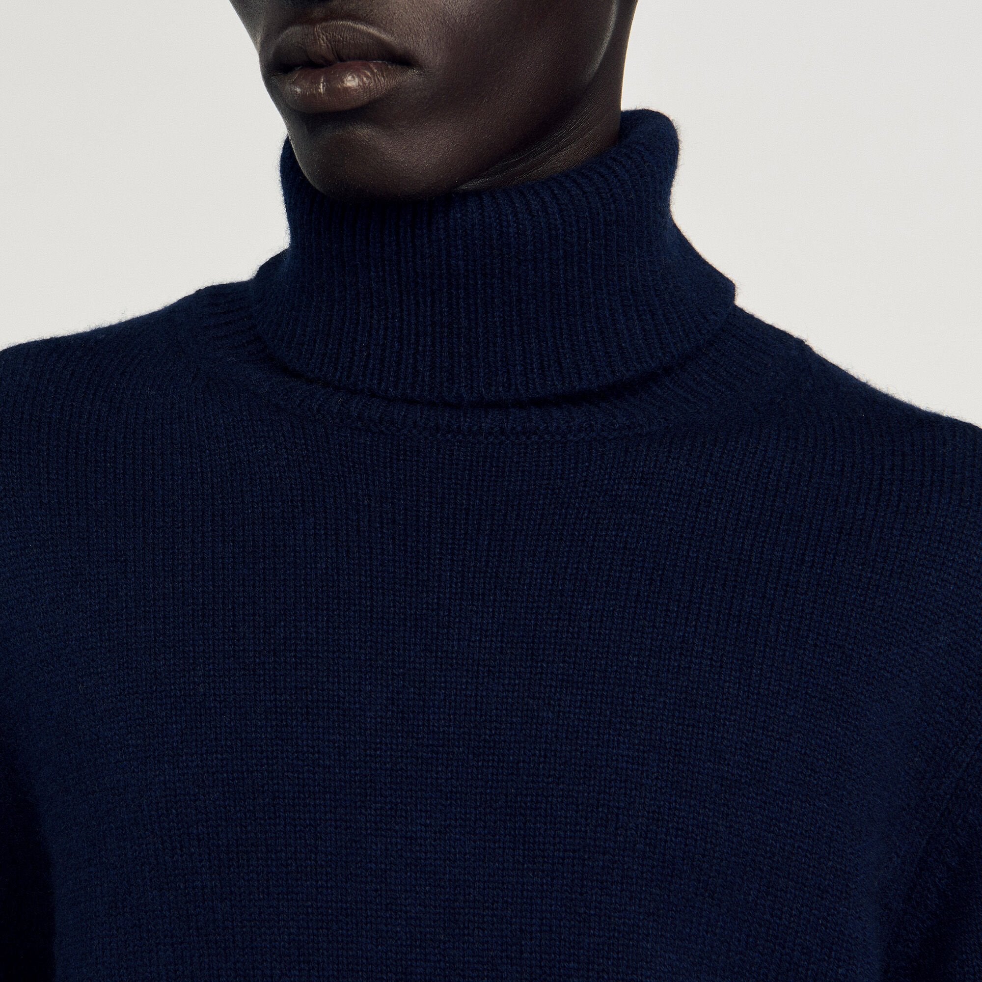 Wool and cashmere turtleneck Midnight Blue Sandro Men