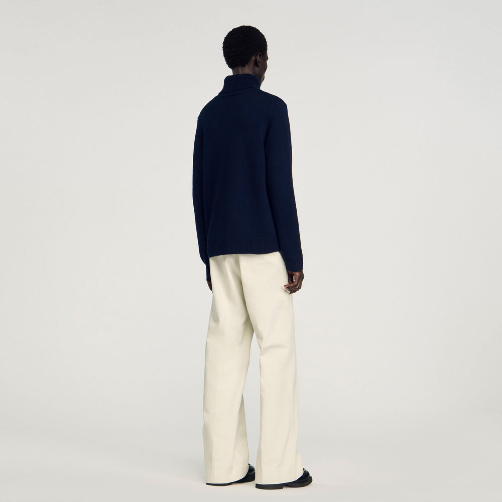 Wool and cashmere turtleneck Midnight Blue Sandro Men