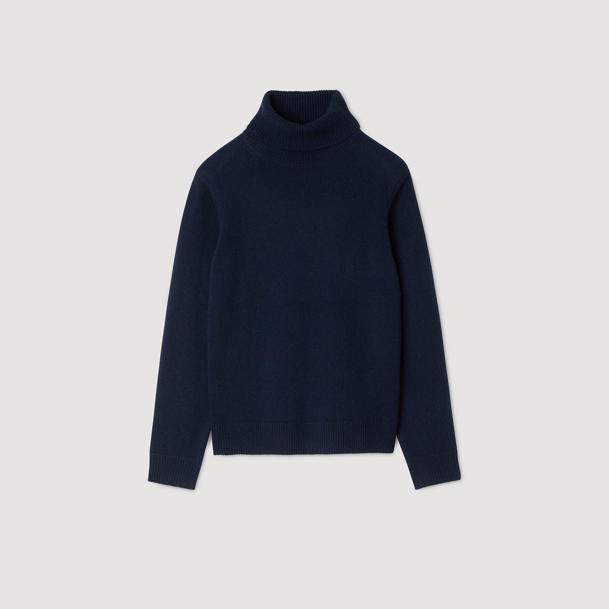 Wool and cashmere turtleneck Midnight Blue Sandro Men
