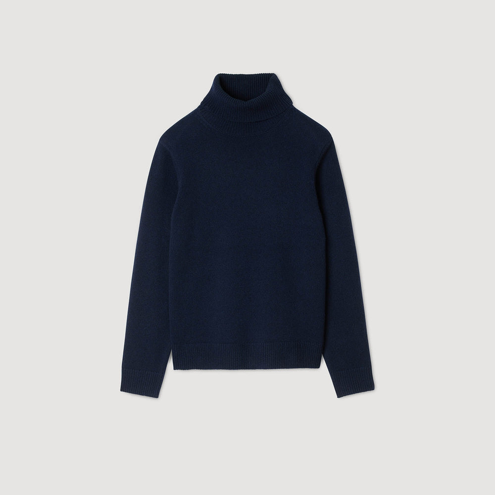 Wool and cashmere turtleneck Midnight Blue Sandro Men