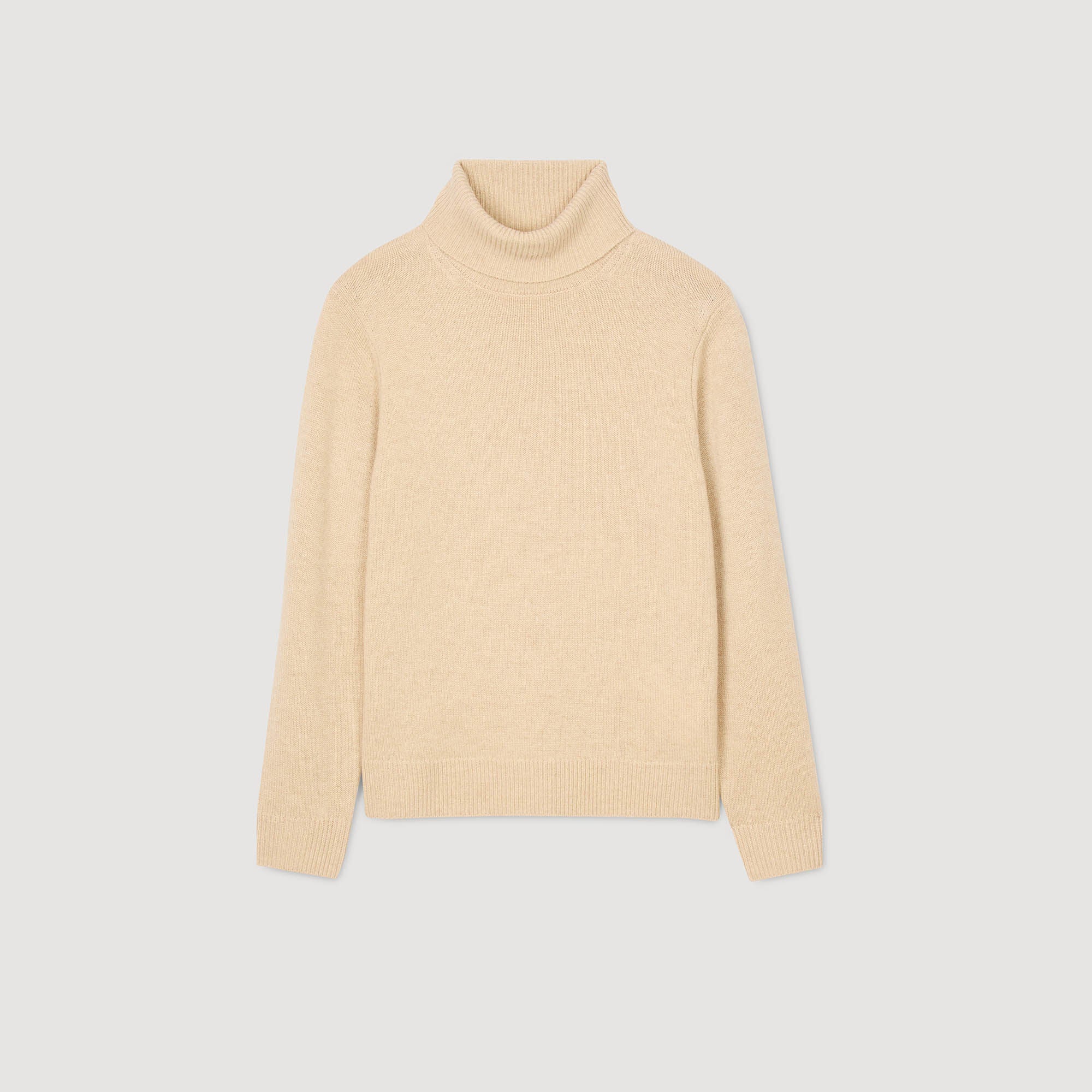 Wool and cashmere turtleneck Beige Sandro Men