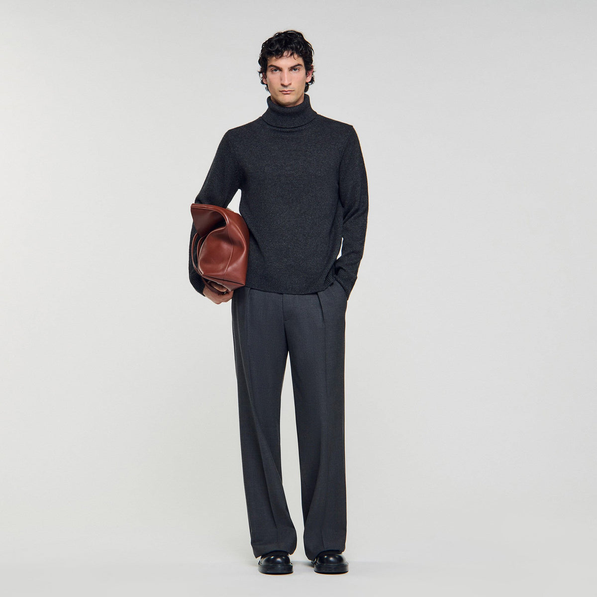 Wool and cashmere turtleneck Dark Grey Sandro Men