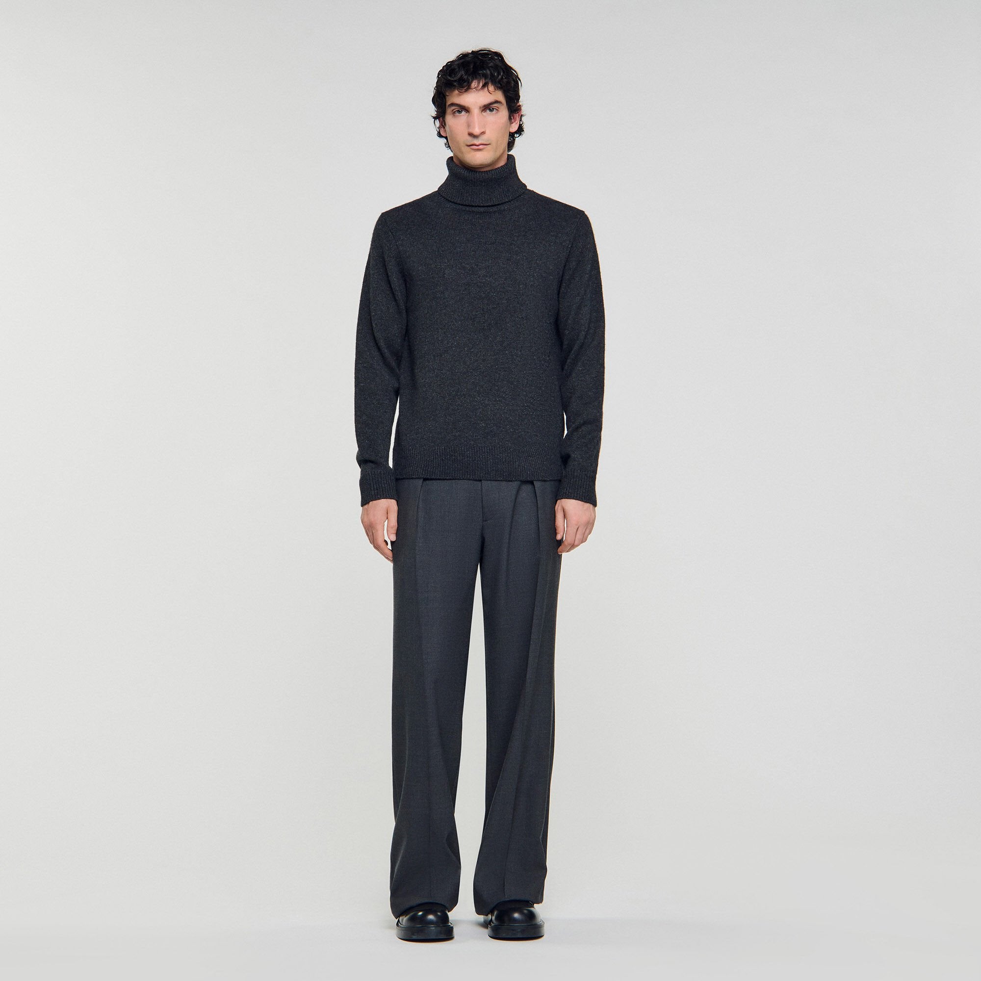 Wool and cashmere turtleneck Dark Grey Sandro Men