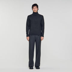 Wool and cashmere turtleneck Dark Grey Sandro Men