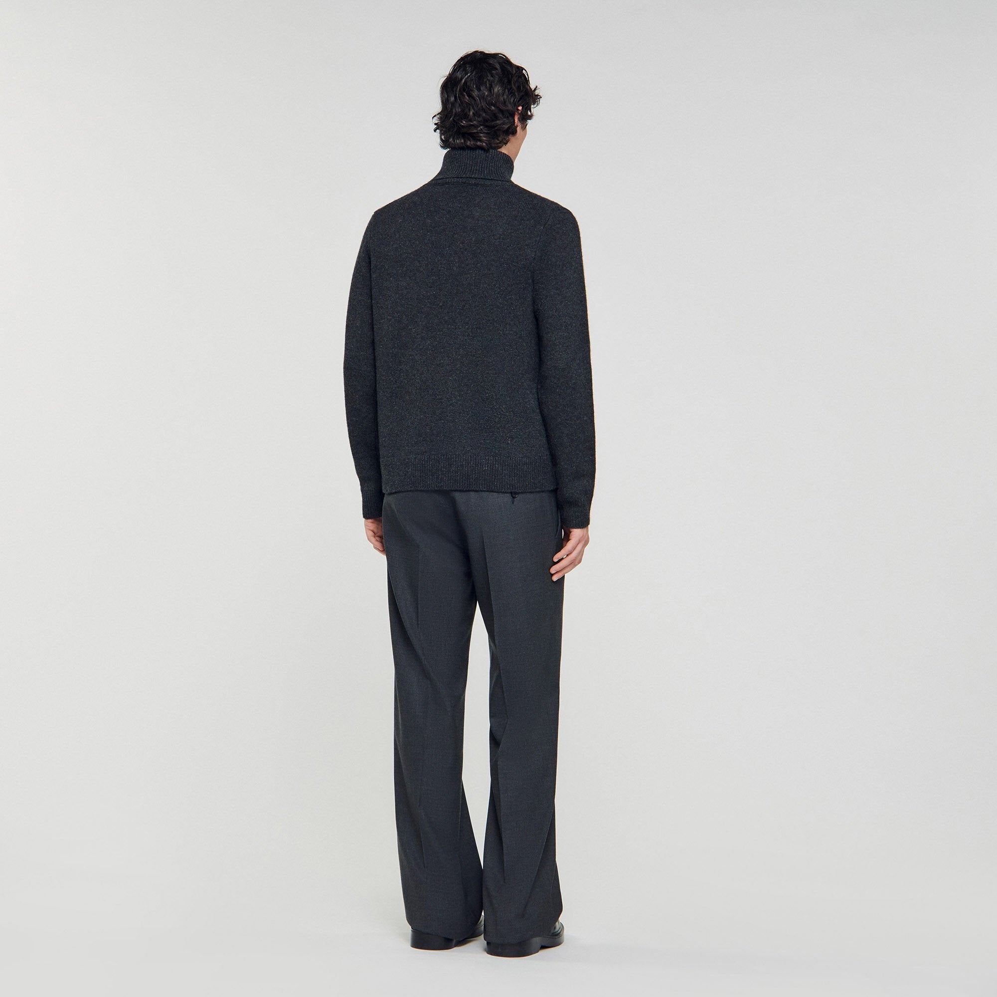 Wool and cashmere turtleneck Dark Grey Sandro Men
