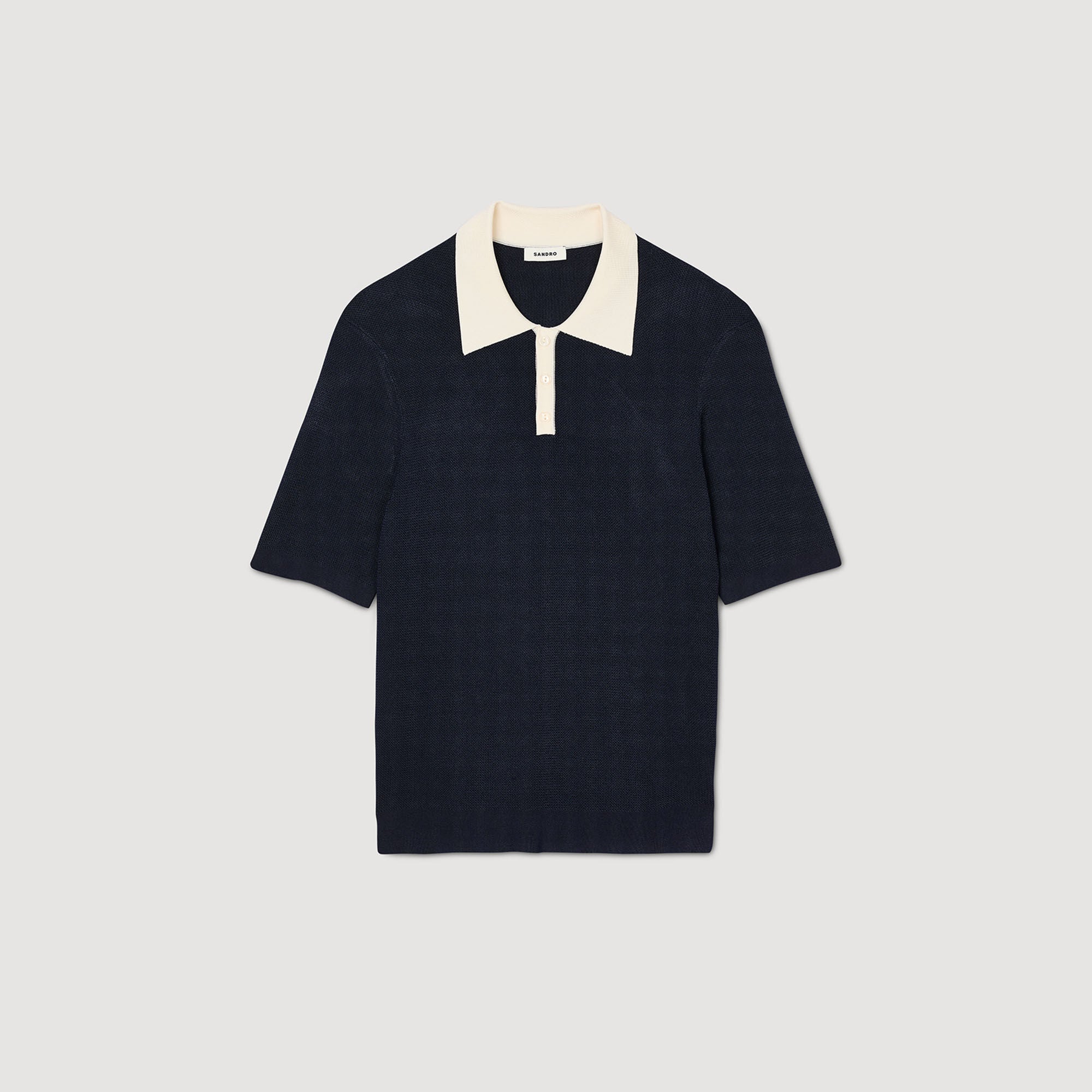 Two-tone polo shirt Navy Blue Sandro Men