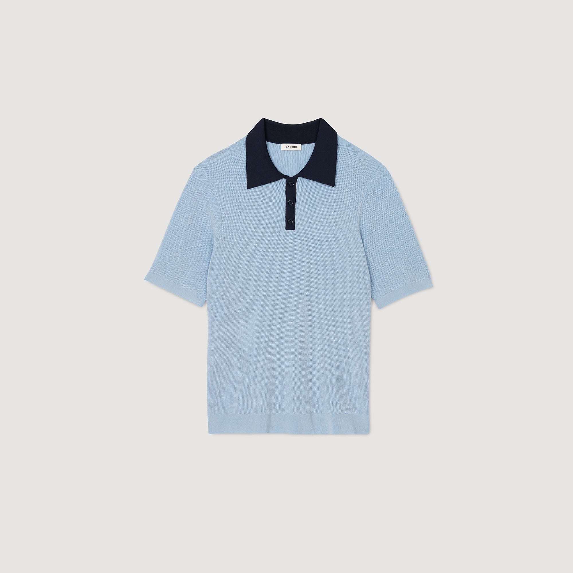 Two-tone polo shirt Chambray Sandro Men