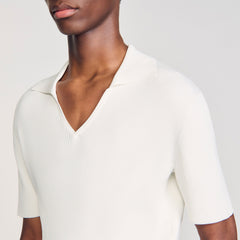 Rib knit polo shirt Optic White Sandro Men