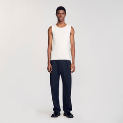 Rib knit vest top Optic White Sandro Men