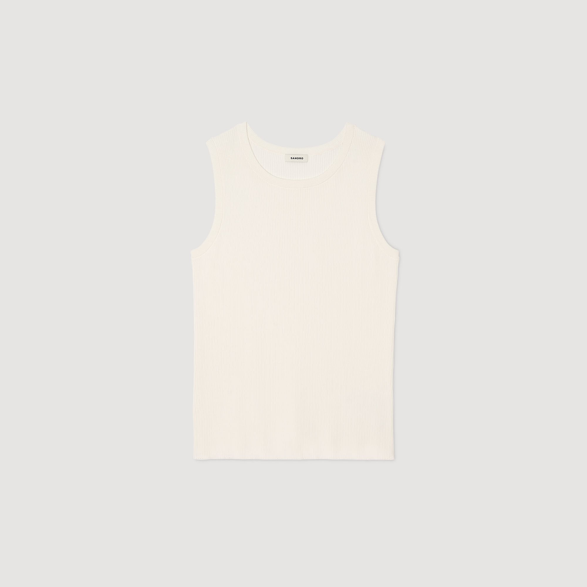 Rib knit vest top Optic White Sandro Men
