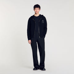 Zip-up cardigan with snake detail Black Sandro Men