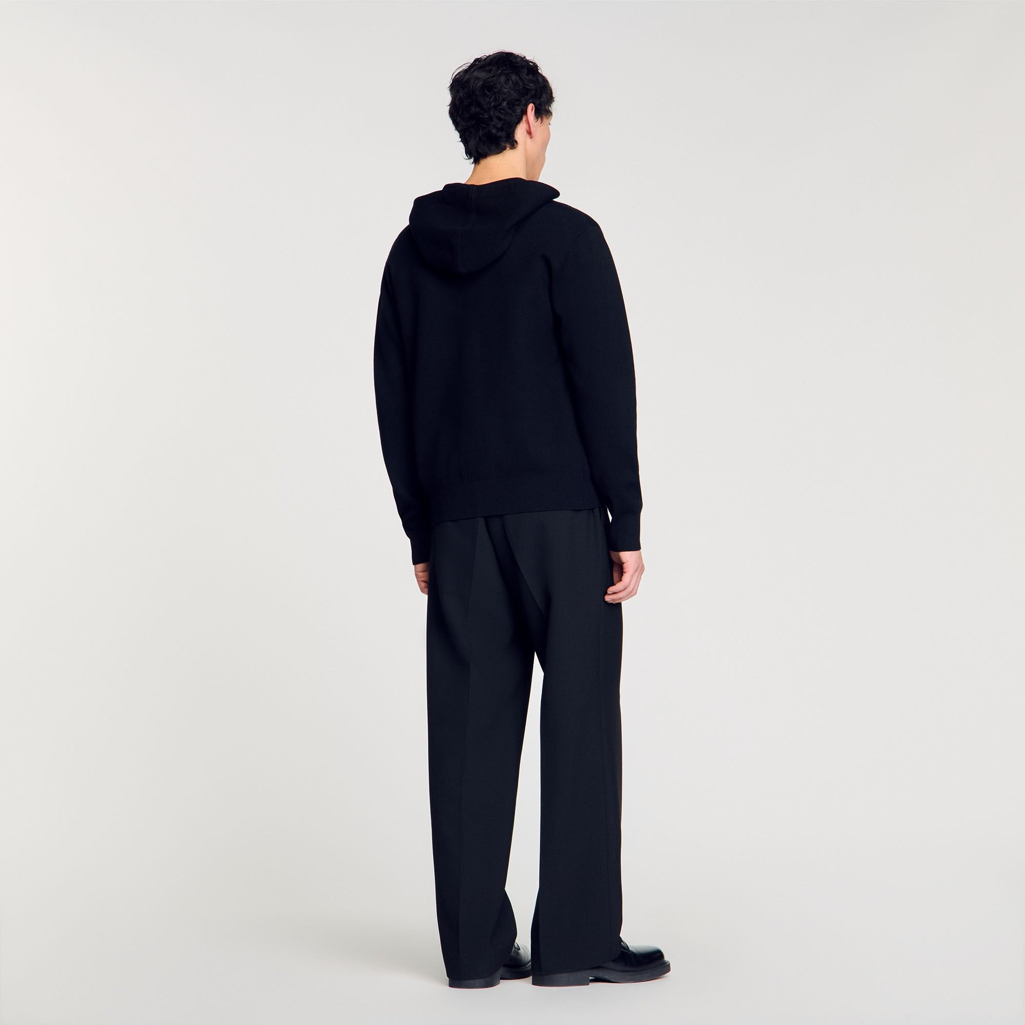 Zip-up cardigan with snake detail Black Sandro Men