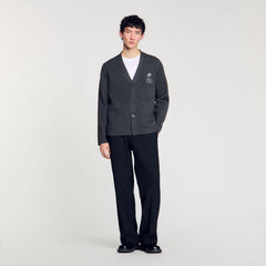 Cardigan with snake detail Lime Sandro Men