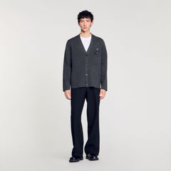 Cardigan with snake detail Lime Sandro Men