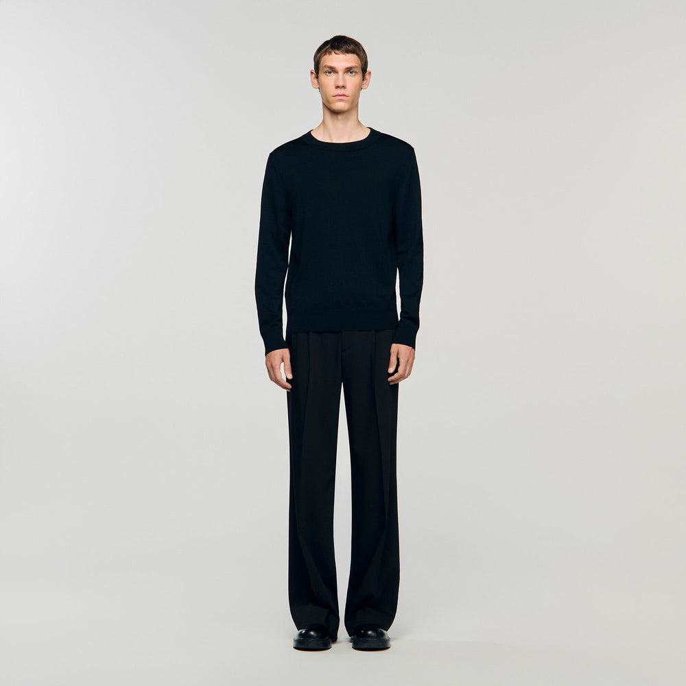 Fine knit sweater Black Sandro Men