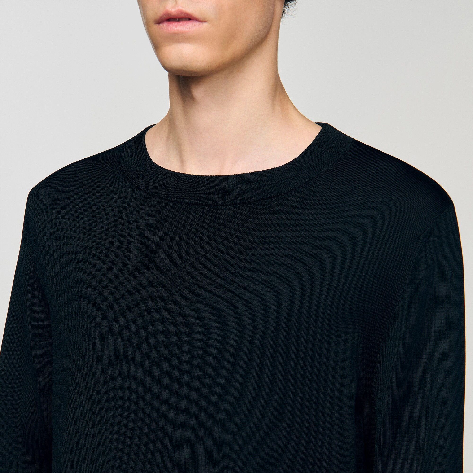 Fine knit sweater Black Sandro Men