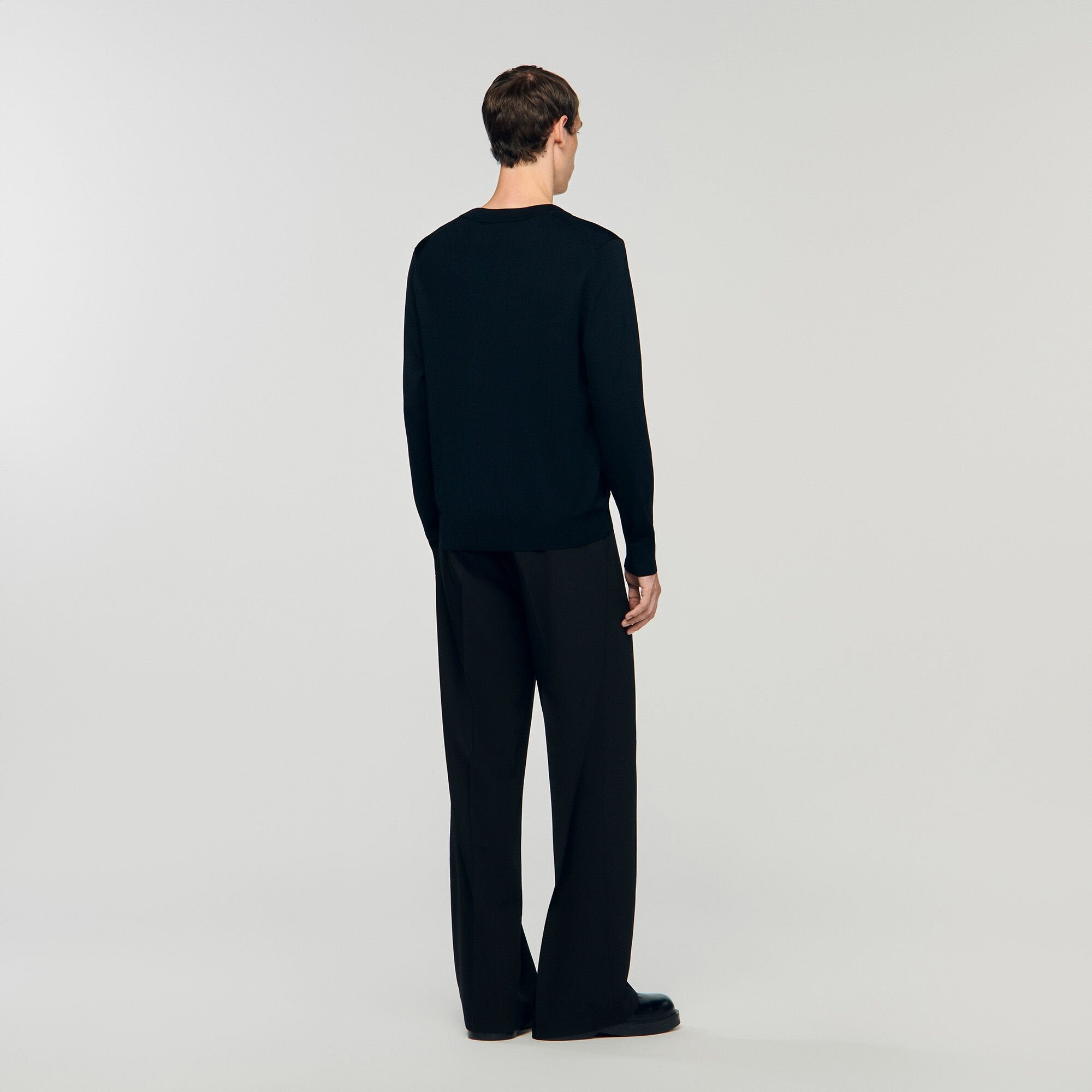 Fine knit sweater Black Sandro Men