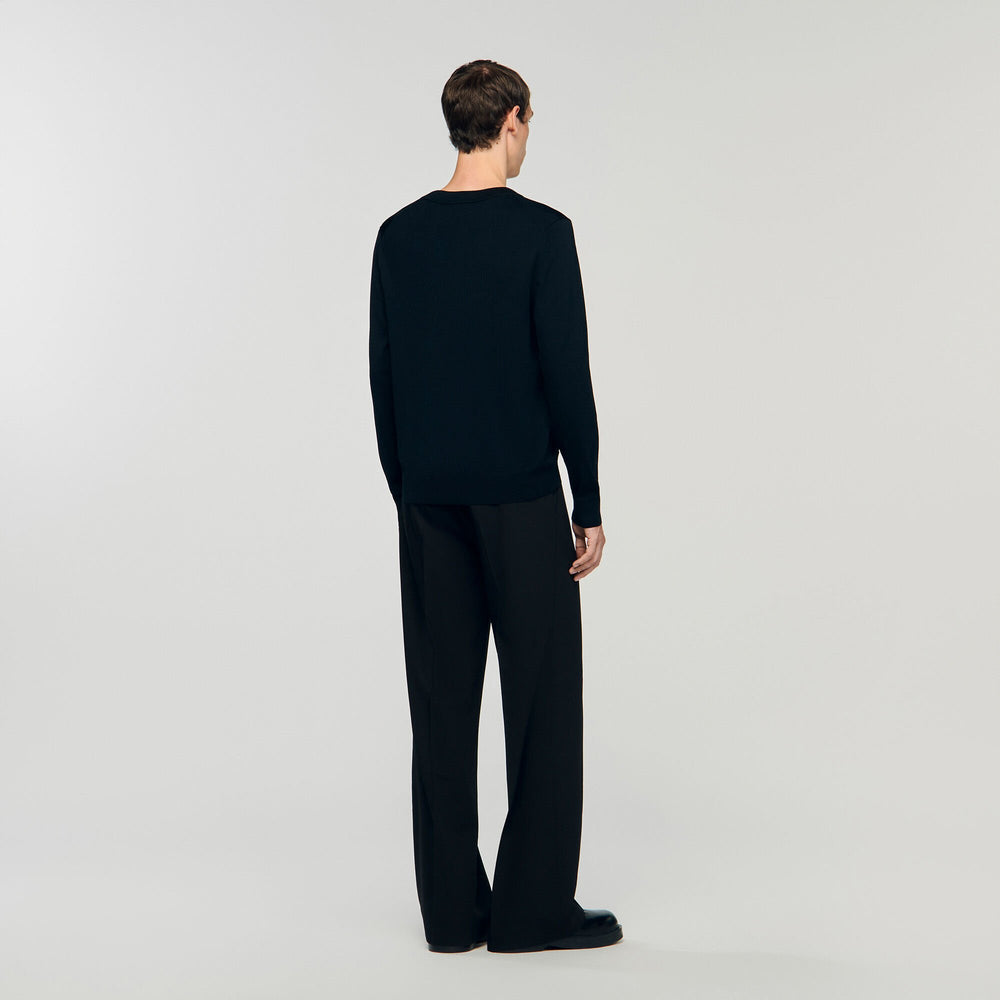 Fine knit sweater Black Sandro Men